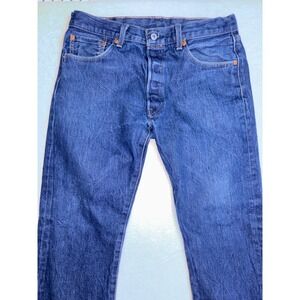 Levis 501 Original Fit Mens Blue Denim Jeans Straight Leg Button Fly 34x32